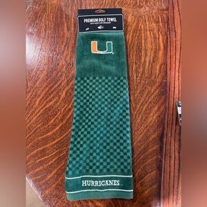 Miami Hurricanes Green Golf Towel